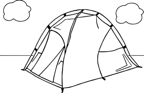 Tent Camping Cloud Coloring Page Wecoloringpage Tent Camping