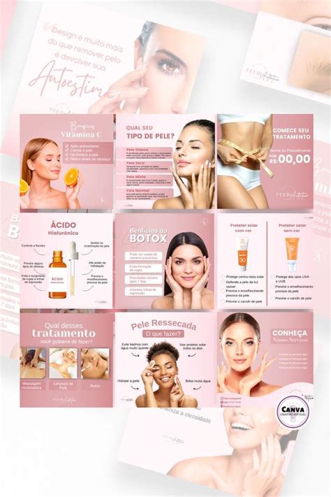 Canva Pack Para EstÉtica Artes Prontas E EditÁveis Esthetician