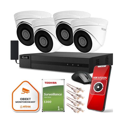 Zestaw Monitoringu Hilook By Hikvision 4 Kamery IP IPCAM T2 1TB Dysk