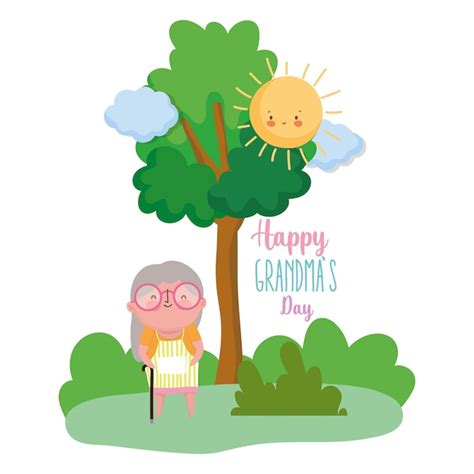 Premium Vector | Happy grandparents day cartoon