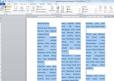 Cara Membuat 2 Kolom Pada Microsoft Word Hongkoong