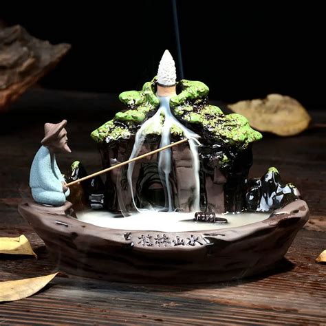 Backflow Incense Burner Ceramic Incense Holder Backflow Censer Smoke Flow Waterfall Guilin