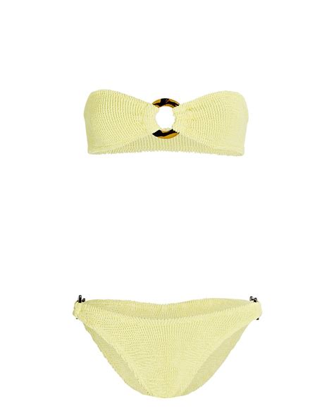 Hunza G Gloria Bandeau Bikini Set Yellow Editorialist