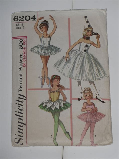 Simplicity 6204 Pattern Girls Ballet Costume Tutu Skirt Hat Etsy