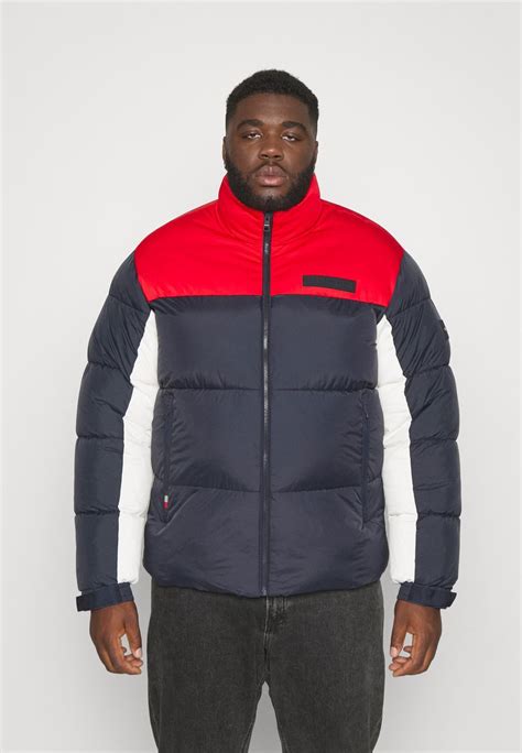 Tommy Hilfiger New York Puffer Jacket Palton Scurt Dark Bluered