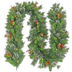 Enchanted Evergreen Wintry Pine Led Christmas Garland Temple Webster