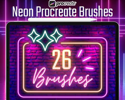 Procreate Neon Brushes Procreate Brush Set With Neon Effect Neon