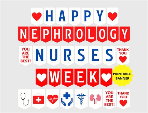 Nephrology Nurses Week Printable Banner Nephrology Nurses Week Sign