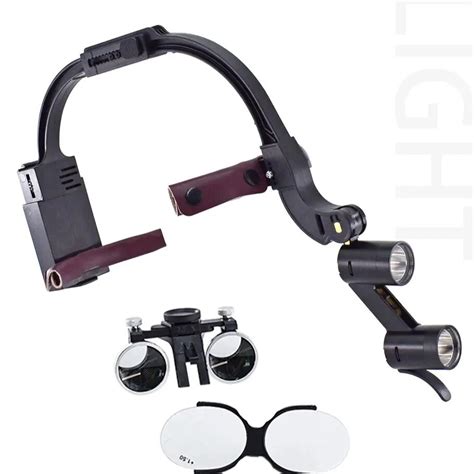 L Mpara De Cabeza LED Dental Lupa Binocular De Aumento Luz De 5W Faro