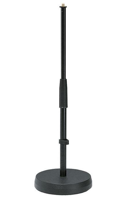 Kandm Table Floor Mic Stand Heavy Black Cast Iron Base With Sound Absorbing Rubber Insert