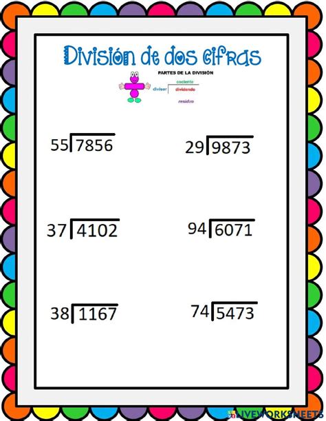 Actividad Interactiva De Divisiones De Dos Cifras Para Cuarto Grado