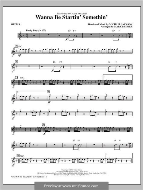 Wanna Be Startin Somethin By M Jackson Sheet Music On MusicaNeo