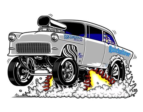 Quicksilver Gasser Art Print By Screamnjimmy X Small Cool Car Drawings Cartoon Car Drawing