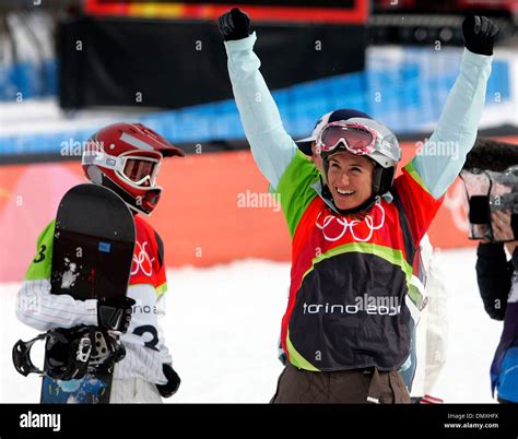 Feb 17, 2006; Turin, ITALY; LINDSEY JACOBELLIS, left, of the United ...