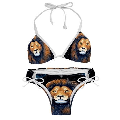 Leo Constellation Detachable Sponge Adjustable Strap Bikini Set Two