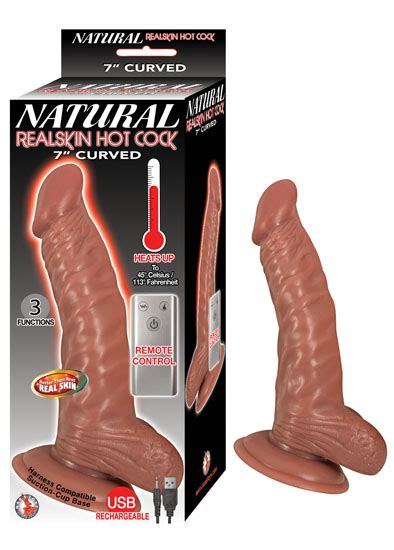 Natural Realskin Hot Cock Curved Inches Brown Dildo Mq Adult Store