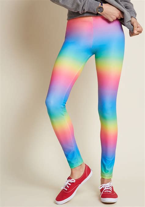 Rainbow Glow Leggings Rainbow Outfit Leggings Fashion Hippie Outfits