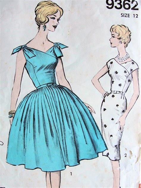 1960s LOVELY Full Skirt Or SHEATH Cocktail Dress Pattern Advance 9362