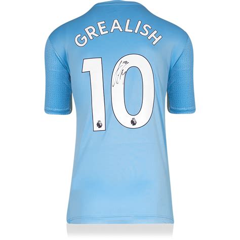 Jack Grealish Back Signed Manchester City 2021-22 Home Jersey | SOCCER ...