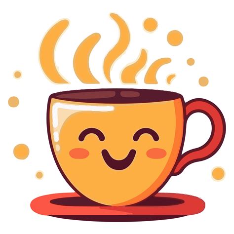 Kaffee Emoji Tasse Mit Augen Kawaii Tasse Element Zum Speisekarte