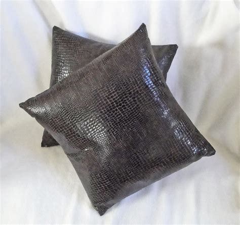 Black Pillow covers faux leather 18 or 16 inches 2