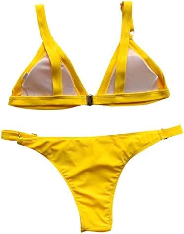 Amygline Damen Bikini Set Push Up Sling Bandage Bikini Dreipunkt Bikini