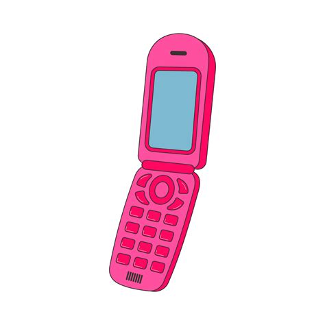 Retro mobile phone from 90s-2000s. Y2k trendy flip phone. Old pink ...