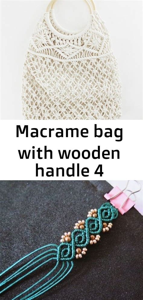 Macrame Bag With Wooden Handle 4 Macrame Bag Wooden Handles Macrame