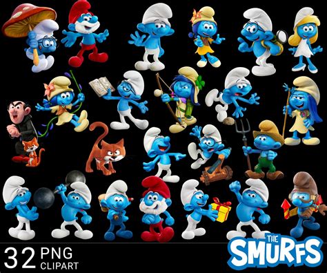 Smurfs Png Smurfs Clipart Instant Download Printable Etsy Norway