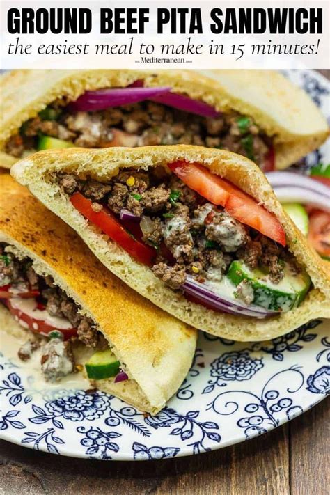 Middle Eastern Ground Beef Pita Sandwich Recipe