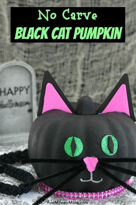 How To Make An Easy Black Cat Pumpkin For Halloween Halloween Pumpkins Painted Halloween