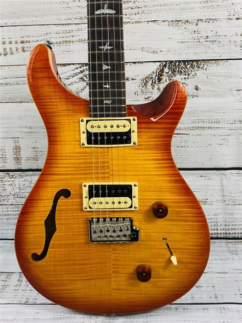 PRS SE Custom 22 Semi-Hollow Electric Guitar - Vintage Sunburst