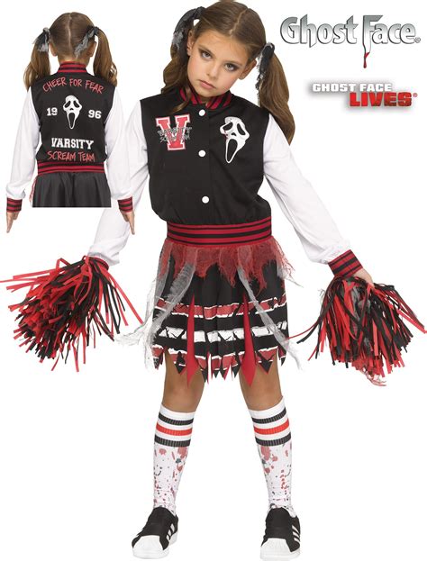 Scream for the Team Kids Ghost Face Cheerleader Costume - Screamers ...