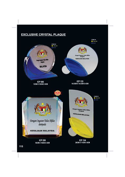 Crystal Plaque Pembekal Cenderamata