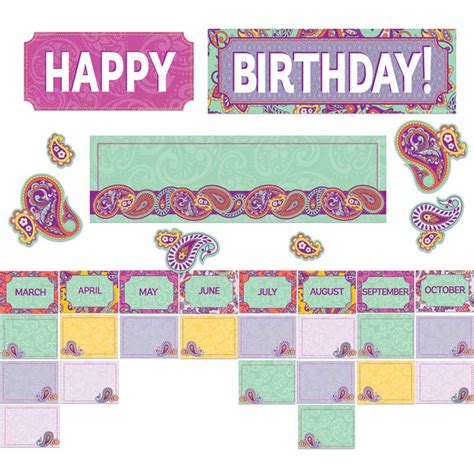 Teachersparadise Eureka Positively Paisley Birthday Mini Bulletin