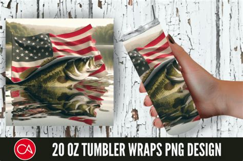 D Bass Fish Patriotic Oz Tumbler Png Graphic By Craft Fair