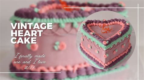 I Made The Trending Vintage Heart Cake Youtube