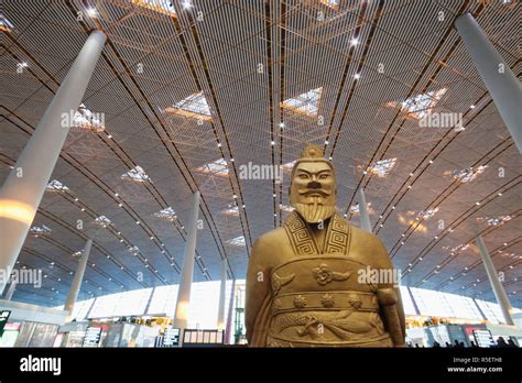 China, Beijing, Interior of Beijing International Airport Stock Photo ...