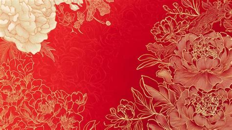 Elegant Red And Gold Floral Background A Beautiful Red Background With