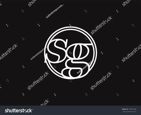 Initial Letter Sg Lowercase Outline Inside The Royalty Free Stock