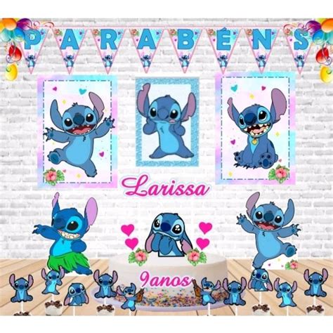 Kit Festa só um bolinho Lilo Stitch Papelaria Personalizada Shopee