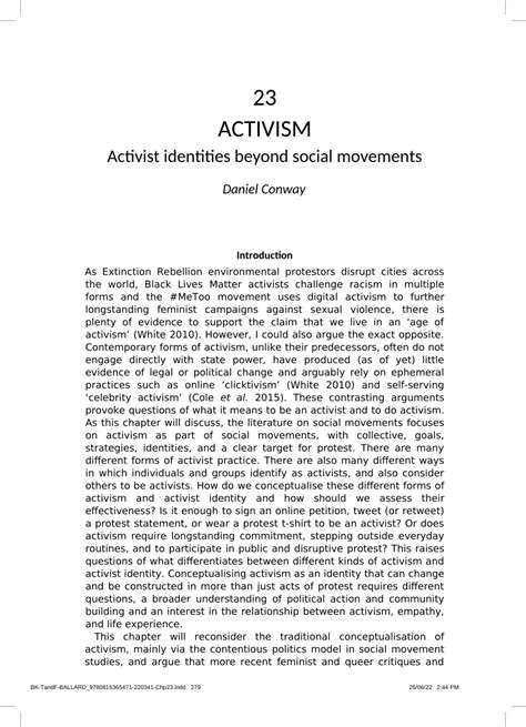 Pdf Activism Activist Identities Beyond Social Movements