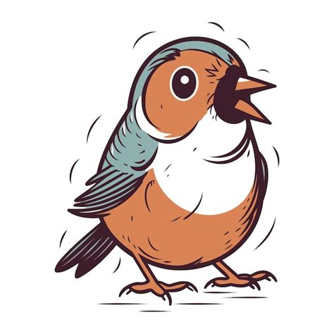 Pájaro pinzón aislado en fondo blanco ilustración vectorial dibujada a