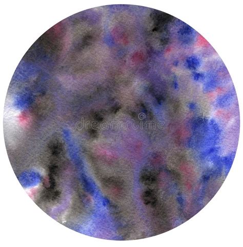 Violet Blue Circle On White Background Circle Painted With Watercolors