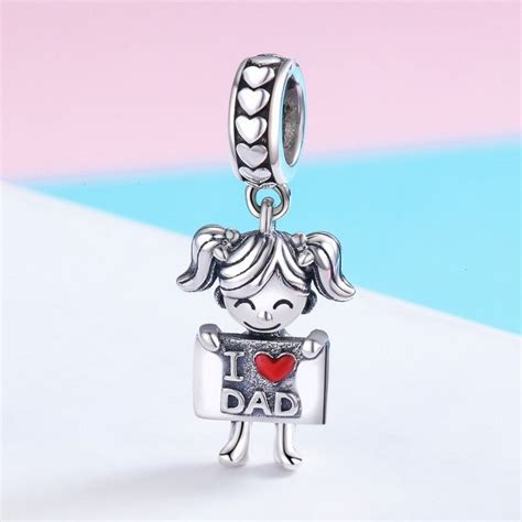 Sterling 925 Silver Charm The I Love Dad Pendant Fits Pandora Etsy