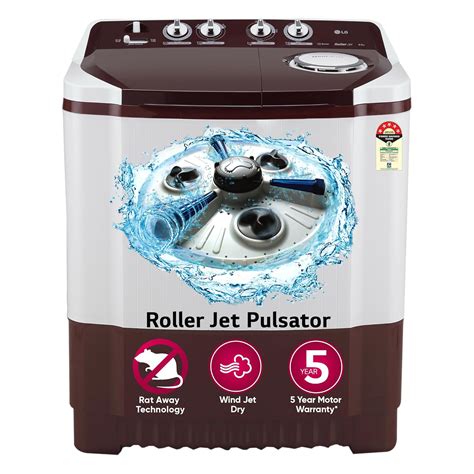 Buy Lg 8 Kg 5 Star Semi Automatic Washing Machine With Lint Filter P8030sraz Abgqeil Burgundy