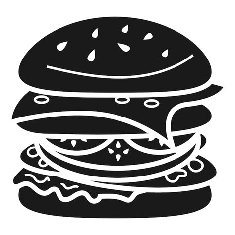 Schnelles Burger Symbol Einfache Illustration Des Schnellen Burger