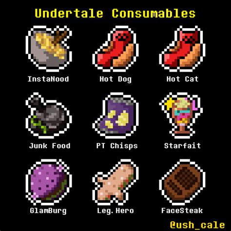 Undertale Consumables 16x16 - Take your favorite and enjoy. : Undertale