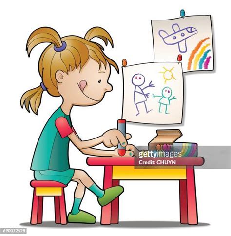 Illustration Girl Thinking Drawing High Res Illustrations - Getty Images