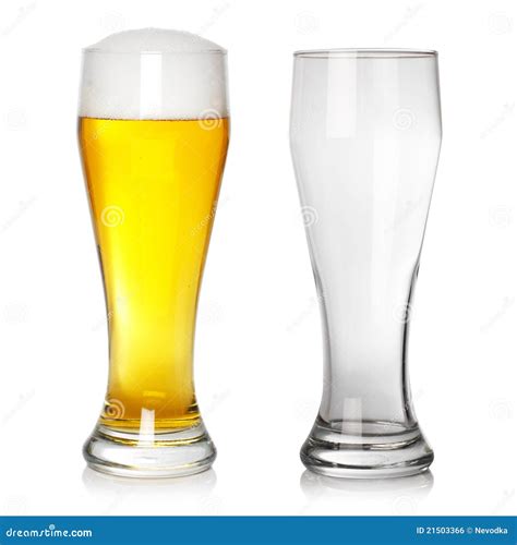 Full And Empty Beer Glass Royalty Free Stock Image Image 21503366